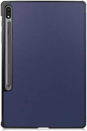 Samsung Galaxy Tab S7 FE Hoes Tri-Fold Book Case Kunstleer Blauw afbeelding 10