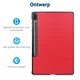 Samsung Galaxy Tab S7 FE Hoes Tri-Fold Book Case Kunstleer Rood afbeelding 3