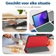 Samsung Galaxy Tab S7 FE Hoes Tri-Fold Book Case Kunstleer Rood afbeelding 8