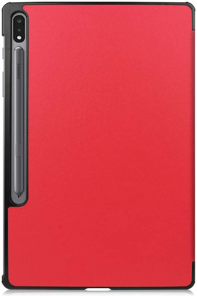 Samsung Galaxy Tab S7 FE Hoes Tri-Fold Book Case Kunstleer Rood afbeelding 10