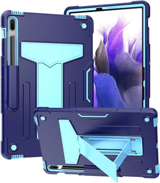 Samsung Galaxy Tab S7+ / S7 FE / S8+ Hoes Kickstand Back Cover Blauw