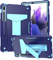 Samsung Galaxy Tab S7+ / S7 FE / S8+ Hoes Kickstand Back Cover Blauw afbeelding