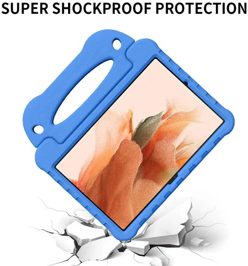 Samsung Galaxy Tab S8+ / S7 FE / S7+ Kinder Tablethoes met Handvat Blauw afbeelding 5