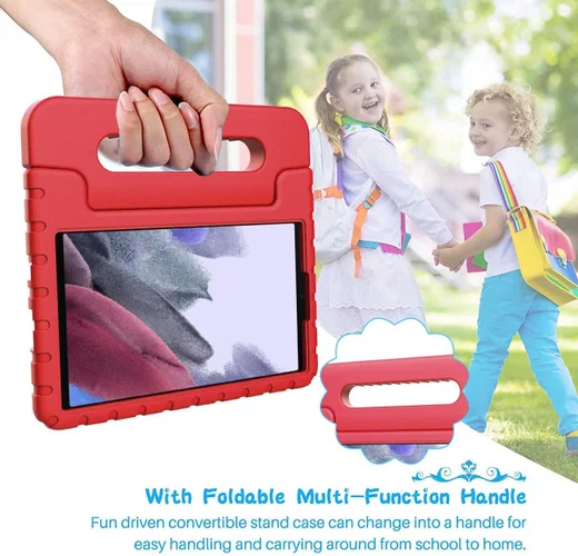 Samsung Galaxy Tab S8+ / S7 FE / S7+ Kinder Tablethoes met Handvat Rood afbeelding 7