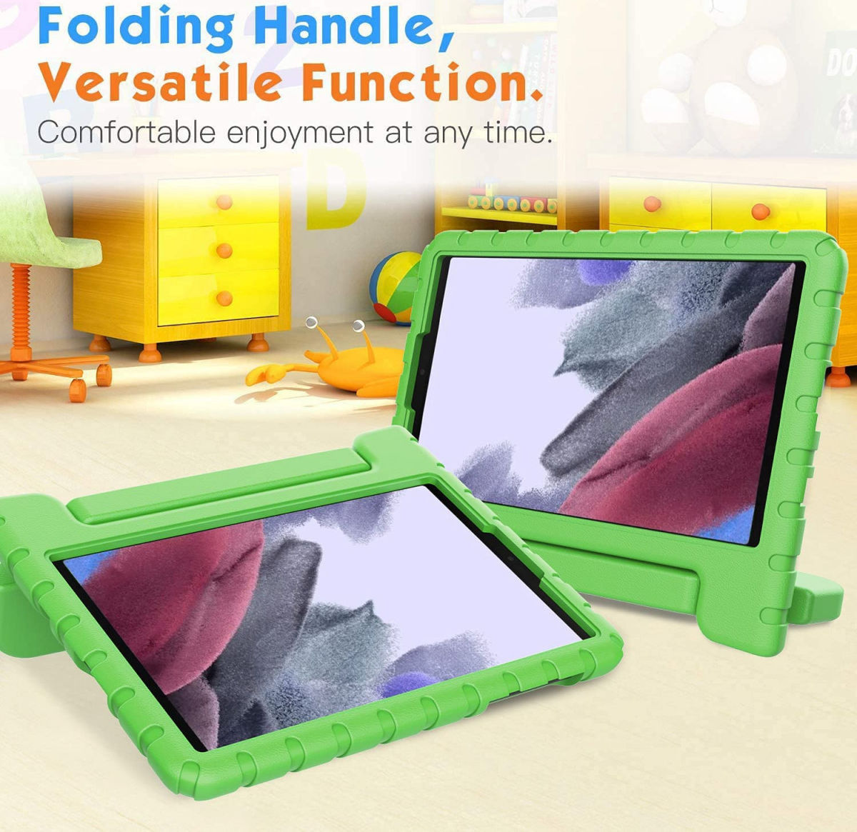 Samsung Galaxy Tab S8+ / S7 FE / S7+ Kinder Tablethoes met Handvat Groen afbeelding 8