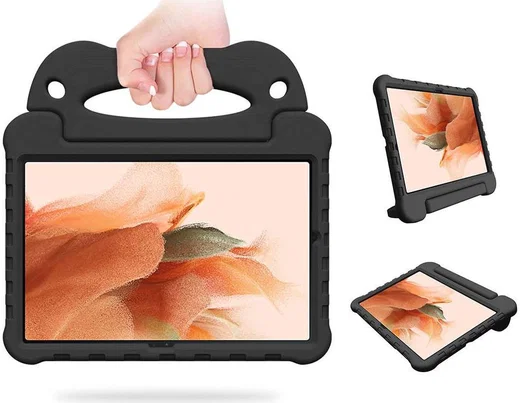 Samsung Galaxy Tab S7 FE / S7 Plus Kinder Tablethoes met Handvat Zwart afbeelding 7