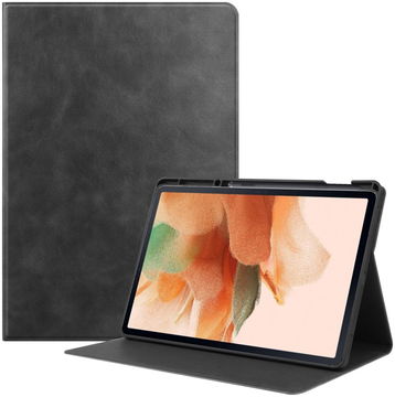 Samsung Galaxy Tab S7 FE Hoes Kunstleer Book Case met Stand Zwart