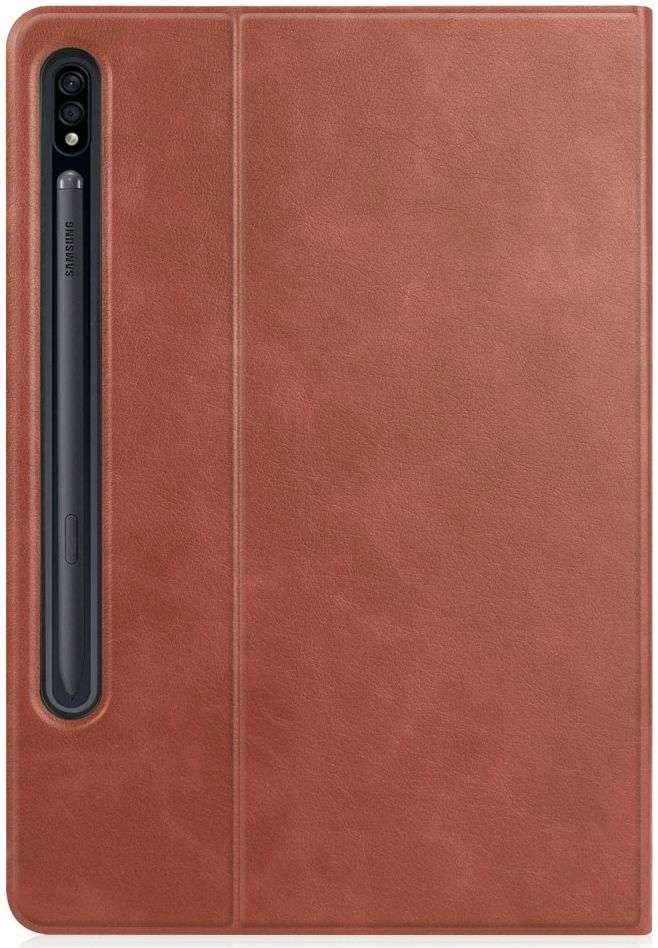 Samsung Galaxy Tab S7 FE Hoes Kunstleer Book Case met Stand Bruin afbeelding 8