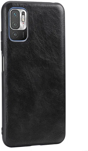 Xiaomi Redmi Note 10 5G/Poco M3 Pro Hoesje met Kunstleer Coating Zwart afbeelding 2