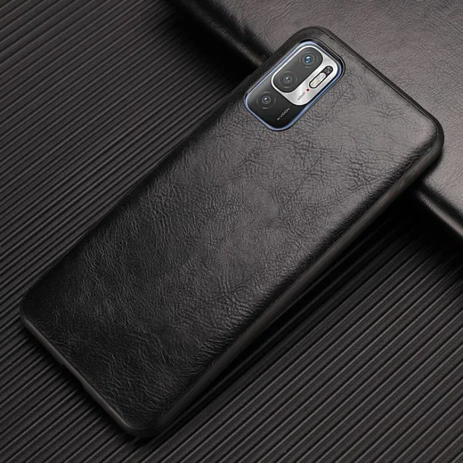 Xiaomi Redmi Note 10 5G/Poco M3 Pro Hoesje met Kunstleer Coating Zwart afbeelding 4