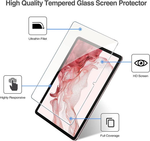 Samsung Galaxy Tab S7+ / S7 FE / S8+ Screenprotector 0.3mm Tempered Glass afbeelding 2