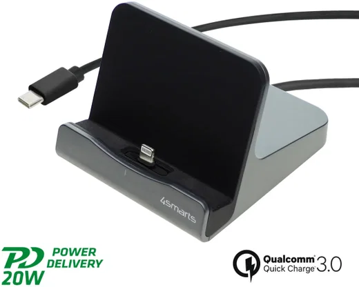 4smarts VoltDock 20W Apple Lightning Docking Oplaad Station Gunmetal afbeelding 5