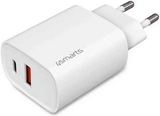 4smarts VoltPlug 25W USB-A QC en USB-C Power Delivery Adapter Wit afbeelding 1