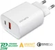 4smarts VoltPlug 25W USB-A QC en USB-C Power Delivery Adapter Wit afbeelding 2