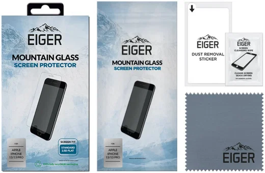 Eiger 2.5D Case Friendly iPhone 14 / 13 / 13 Pro Tempered Glass Plat afbeelding 5