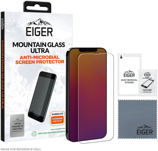 Eiger Ultra Apple iPhone 13 Pro Max Tempered Glass Antibacterieel Plat afbeelding 5