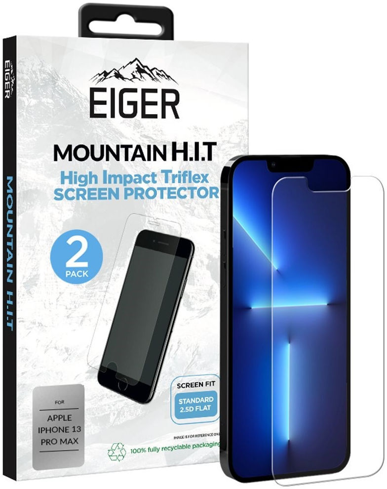 Eiger Apple iPhone 13 Pro Max Display Folie Screen Protector [2-Pack] afbeelding 1
