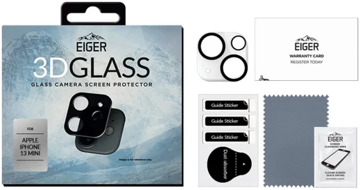 Eiger Apple iPhone 13 Mini Camera Protector Tempered Glass Gebogen afbeelding 5