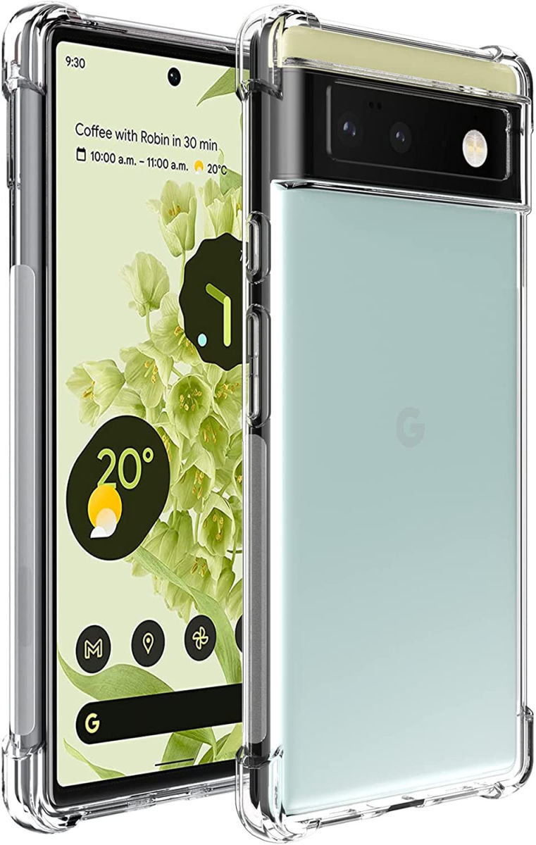 Google Pixel 6 Hoesje Schokbestendig TPU Back Cover Transparant afbeelding 1