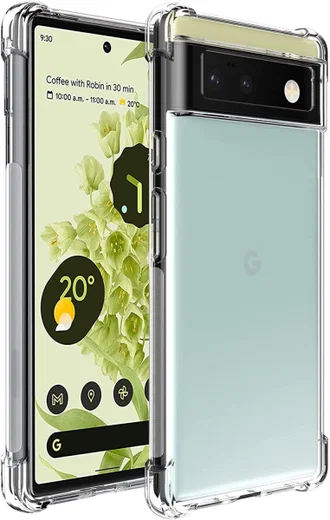 Google Pixel 6 Hoesje Schokbestendig TPU Back Cover Transparant afbeelding 1