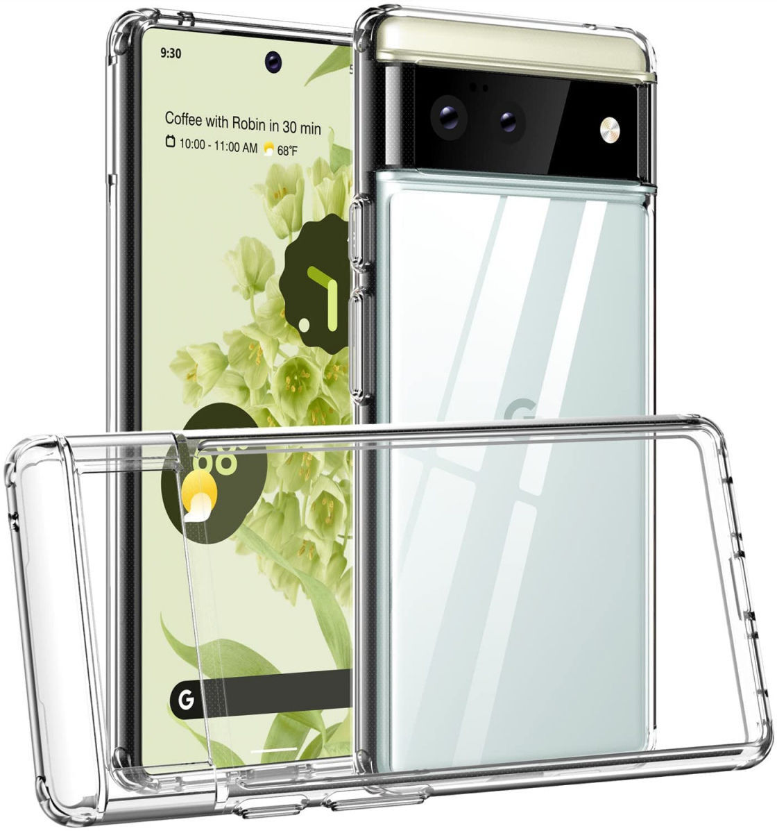 Google Pixel 6 Hoesje Schokbestendig TPU Back Cover Transparant afbeelding 2