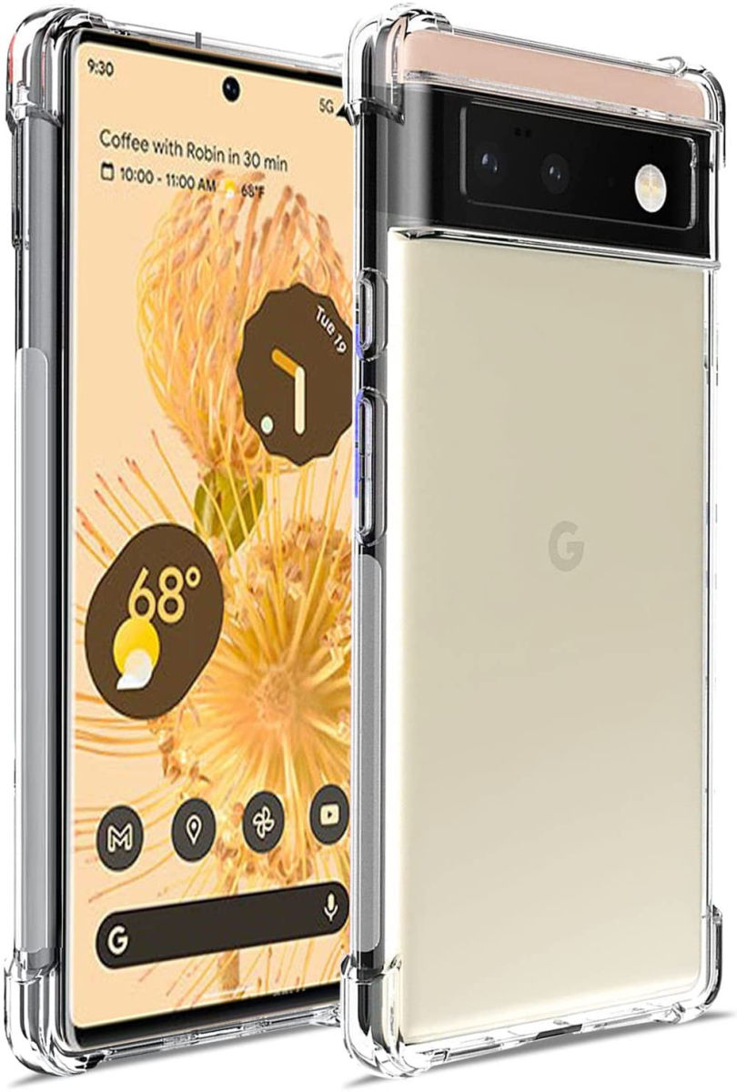 Google Pixel 6 Pro Hoesje Schokbestendig TPU Back Cover Transparant afbeelding 1
