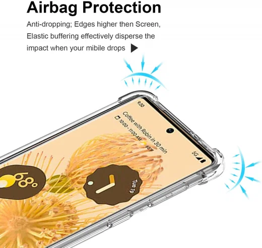 Google Pixel 6 Pro Hoesje Schokbestendig TPU Back Cover Transparant afbeelding 2