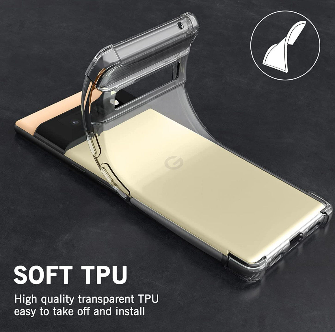 Google Pixel 6 Pro Hoesje Schokbestendig TPU Back Cover Transparant afbeelding 4