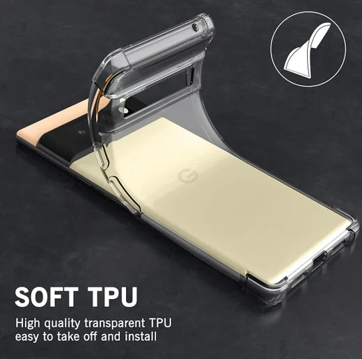 Google Pixel 6 Pro Hoesje Schokbestendig TPU Back Cover Transparant afbeelding 4