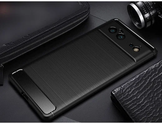 Google Pixel 6 Hoesje Geborsteld TPU Back Cover Zwart afbeelding 3