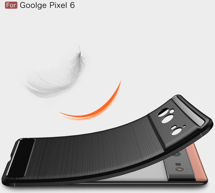 Google Pixel 6 Hoesje Geborsteld TPU Back Cover Zwart afbeelding 4