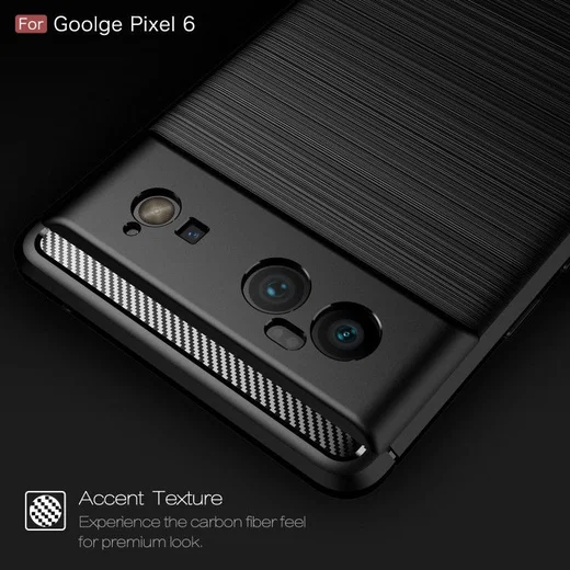 Google Pixel 6 Hoesje Geborsteld TPU Back Cover Zwart afbeelding 6