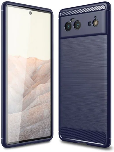 Google Pixel 6 Hoesje Geborsteld TPU Back Cover Blauw afbeelding 1