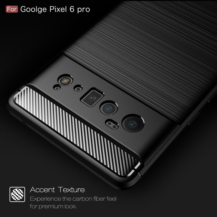 Google Pixel 6 Pro Hoesje Geborsteld TPU Back Cover Zwart afbeelding 6