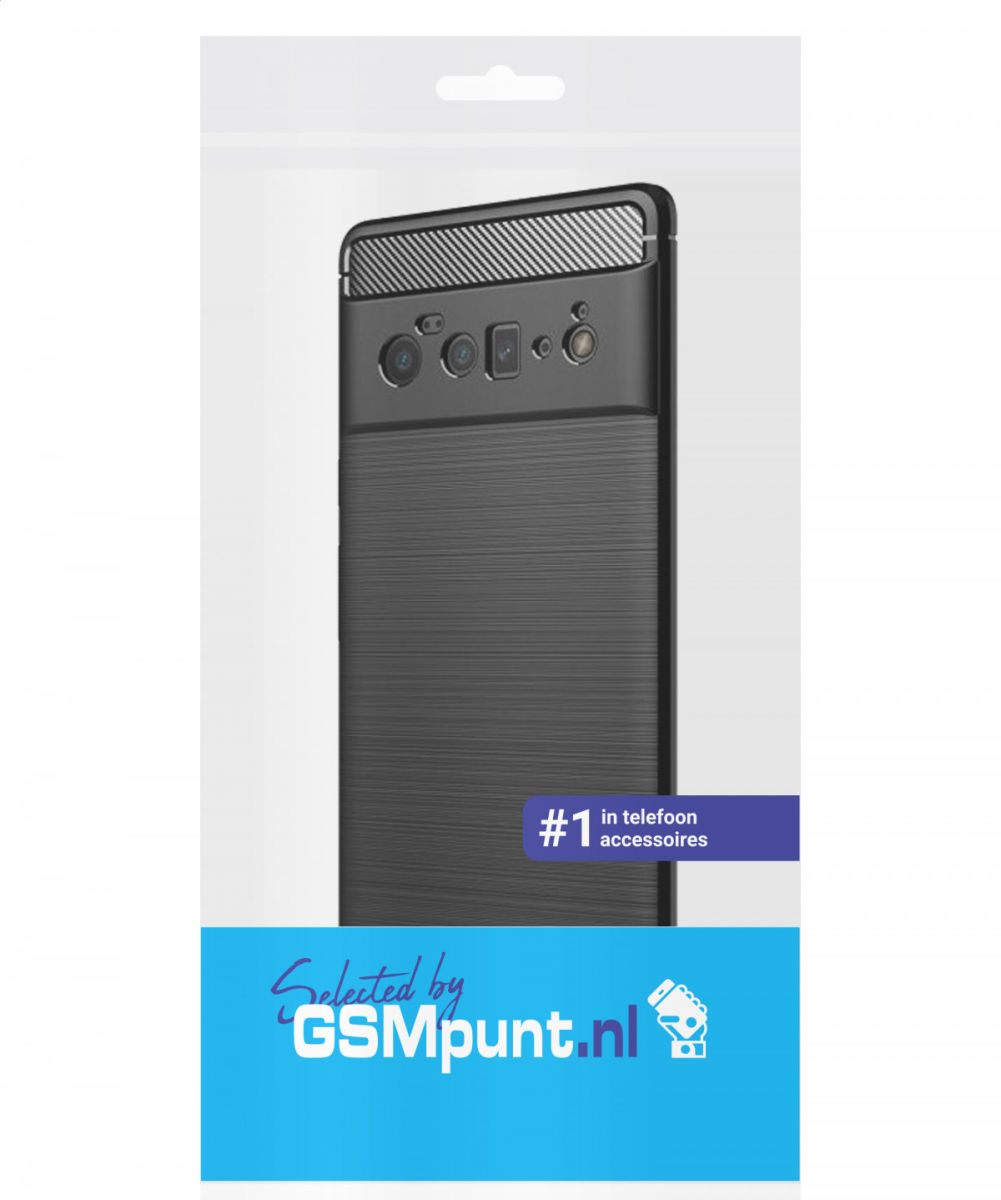 Google Pixel 6 Pro Hoesje Geborsteld TPU Back Cover Zwart afbeelding 2