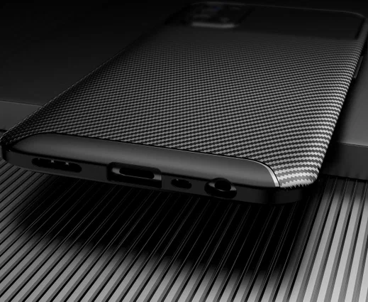 Oppo Find X3 Neo Hoesje Siliconen Carbon TPU Back Cover Zwart afbeelding 3