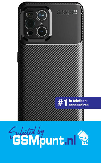Oppo Find X3 Neo Hoesje Siliconen Carbon TPU Back Cover Zwart afbeelding 5