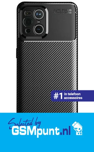 Oppo Find X3 Neo Hoesje Siliconen Carbon TPU Back Cover Zwart afbeelding 5