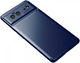 Google Pixel 6 Hoesje Siliconen Carbon TPU Back Cover Blauw afbeelding 6