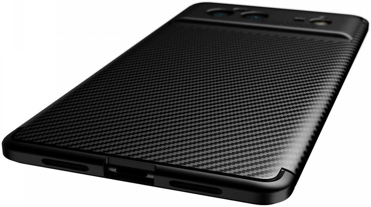 Google Pixel 6 Hoesje Siliconen Carbon TPU Back Cover Blauw afbeelding 9