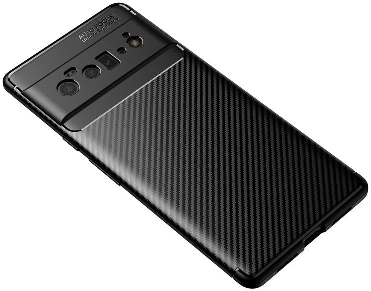 Google Pixel 6 Pro Hoesje Siliconen Carbon TPU Back Cover Zwart afbeelding 3