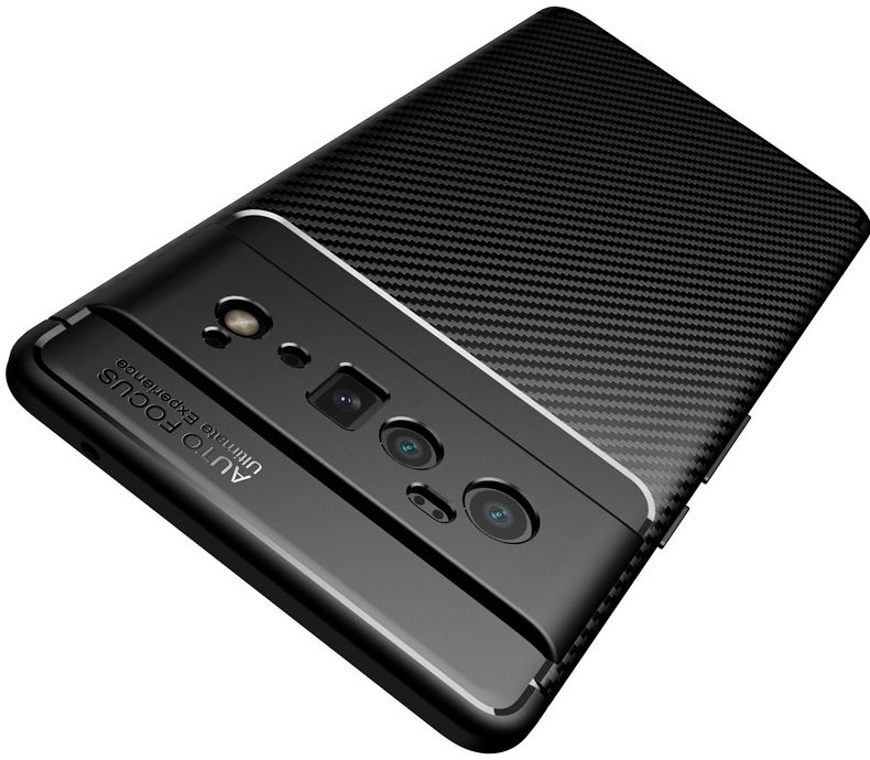 Google Pixel 6 Pro Hoesje Siliconen Carbon TPU Back Cover Zwart afbeelding 5