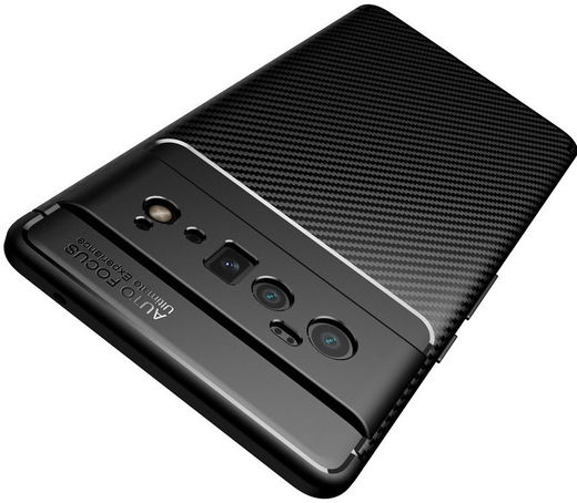 Google Pixel 6 Pro Hoesje Siliconen Carbon TPU Back Cover Zwart afbeelding 5