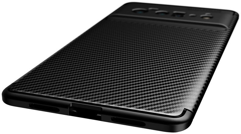 Google Pixel 6 Pro Hoesje Siliconen Carbon TPU Back Cover Zwart afbeelding 6