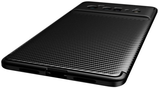 Google Pixel 6 Pro Hoesje Siliconen Carbon TPU Back Cover Zwart afbeelding 6