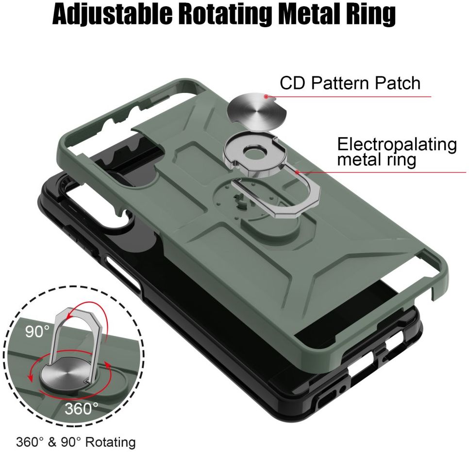 Samsung Galaxy A32 4G Hoesje Hybride Kickstand Back Cover Zwart afbeelding 4