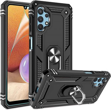 Samsung Galaxy A32 4G Hoesje Hybride Kickstand Back Cover Zwart