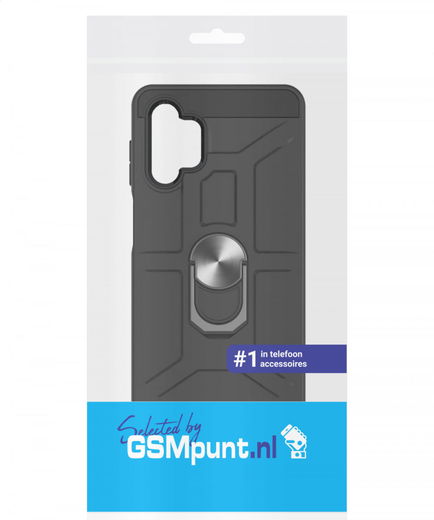 Samsung Galaxy A32 4G Hoesje Hybride Kickstand Back Cover Zwart afbeelding 8