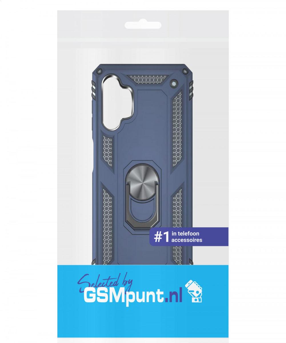 Samsung Galaxy A32 4G Hoesje Hybride Kickstand Back Cover Blauw afbeelding 2