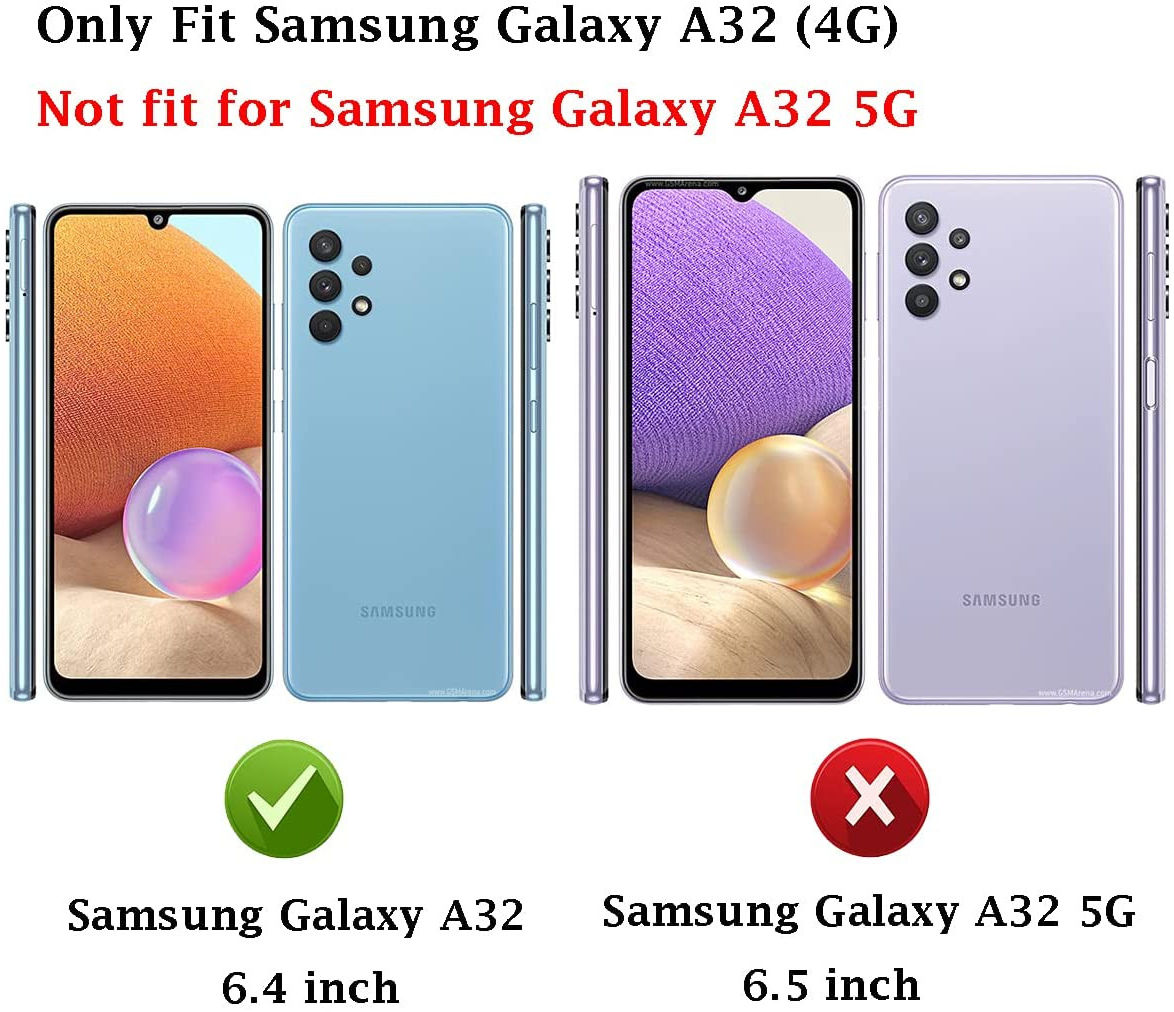 Samsung Galaxy A32 4G Hoesje Hybride Kickstand Back Cover Blauw afbeelding 7